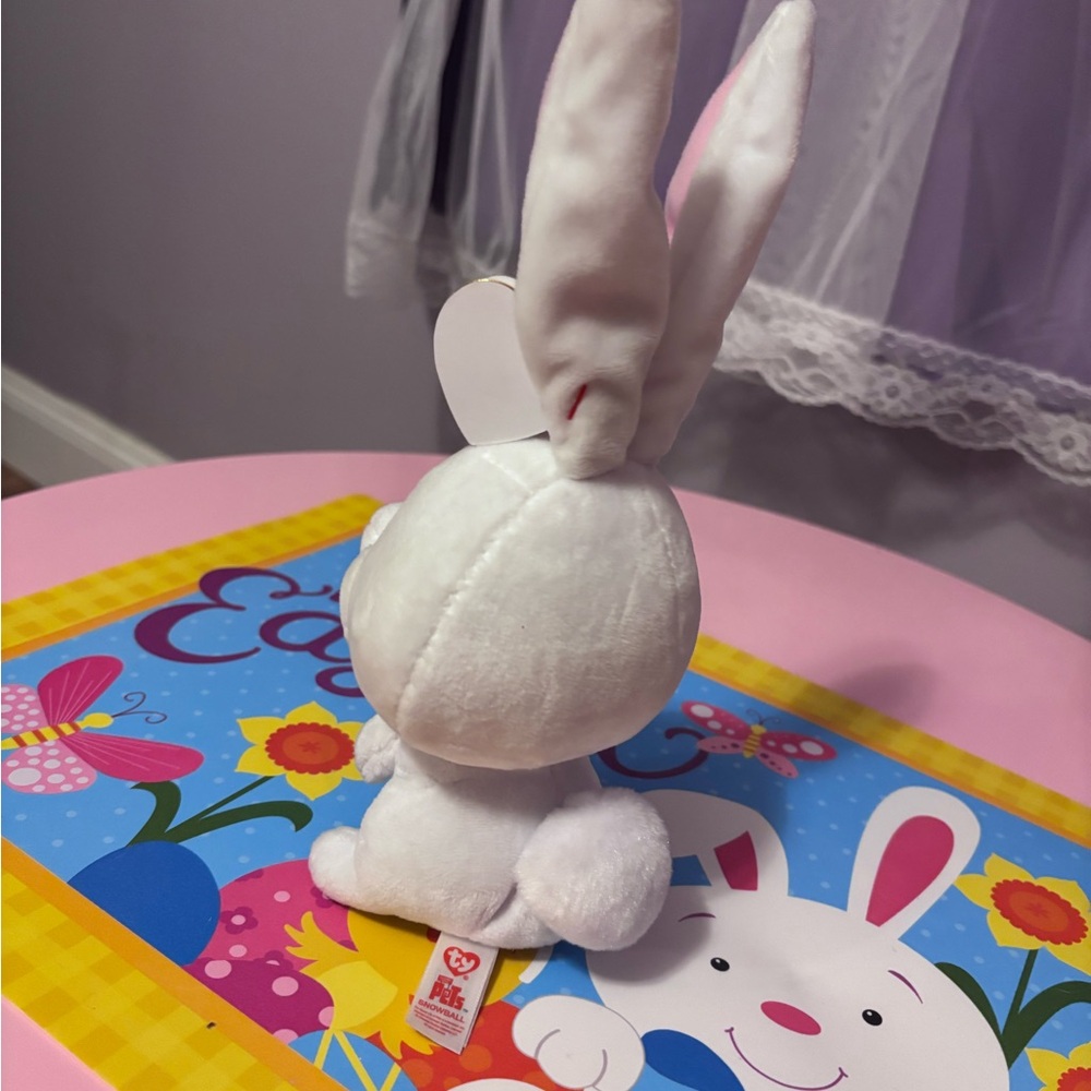 Ty White Bunny Plush “Snowball”from the Disney Secret Lives of Pets movie. NWT - Picture 3 of 5